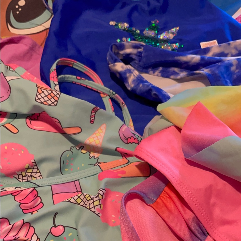 Last chance - super sale Eight girls size 10/12 two-piece swimsuits
